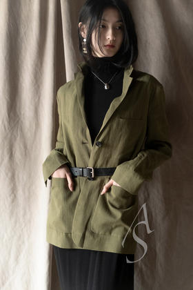 Margaret Howell  橄榄绿亚麻口袋西装