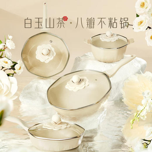 繁花烙 汤锅白玉山茶锅家用炖锅电磁炉燃气灶通用煲汤煮粥24CM锅具礼品 懿德【凝脂白玉】24CM 商品图6