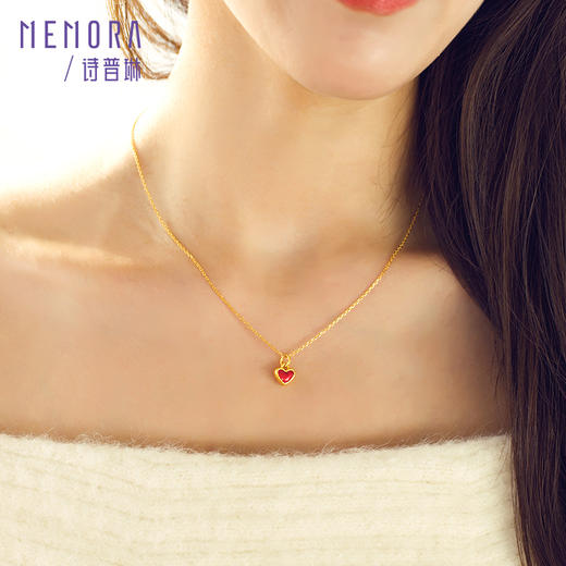 足金小红心吊坠 心形桃心挂坠黄金爱心挂坠MEMORA诗普琳HPE03201（线上专供） 商品图6