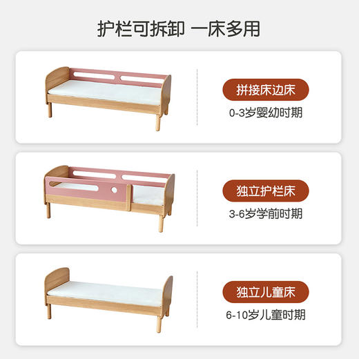 喜梦宝儿童床带护栏男孩小床女孩加宽床边床婴儿床拼接大床 商品图3