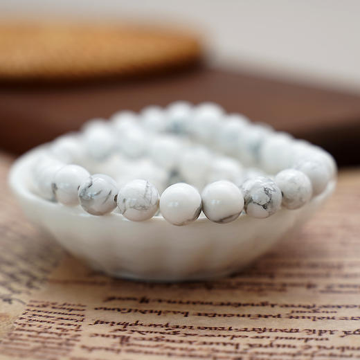 白松石8mm珠料意卡米诺手串念珠单颗珠子散珠半成品 商品图3