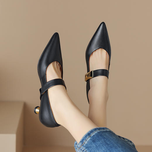 春季新款，里外全皮尖头高跟单鞋HBP-5131 商品图12