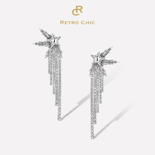 【阚清子&刘忻同款】Retro Chic意大利复古时尚首饰 星芒流苏耳环 商品图0