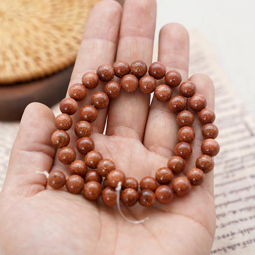 金沙石8mm珠料意卡米诺手串念珠单颗珠子散珠半成品 商品图2