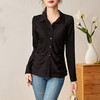 通勤修身，重磅真丝双乔衬衫缎面立体褶皱遮肉显瘦衬衣WLZD-2301608 商品缩略图2