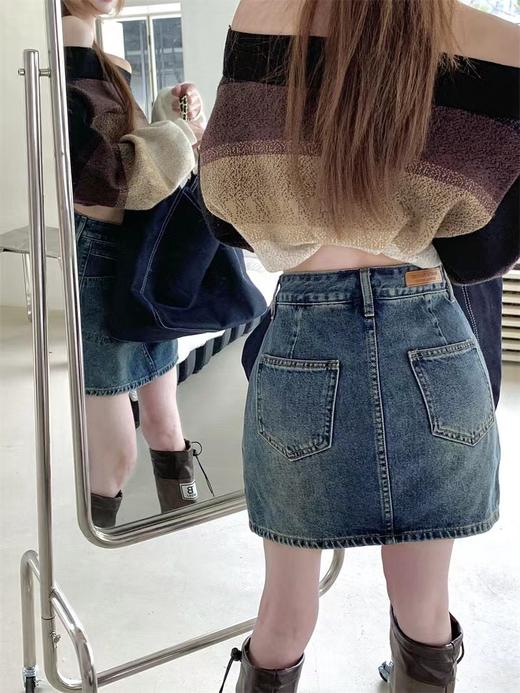【GZ】无忧购美式复古版型正显瘦显高百搭工装设计感A字牛仔半裙3438#(截单后7天发货)25年清仓捡漏 商品图12