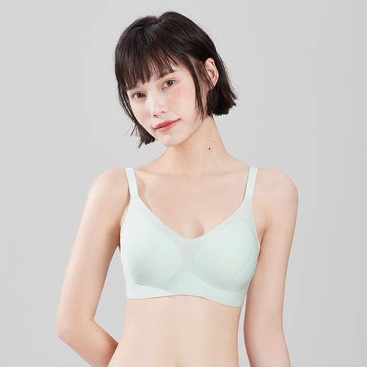 都市丽人Vbra内衣无尺码薄3/4杯网纱文胸三排无钢圈LB36K3 商品图0