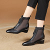 春夏新款，前拉链真皮网纱拼接坡跟网靴XYM-k742 商品缩略图0