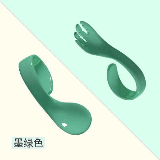 宝宝弯把叉勺组婴幼儿学吃饭训练勺子套装儿童辅食餐具弯头叉勺组 商品图7