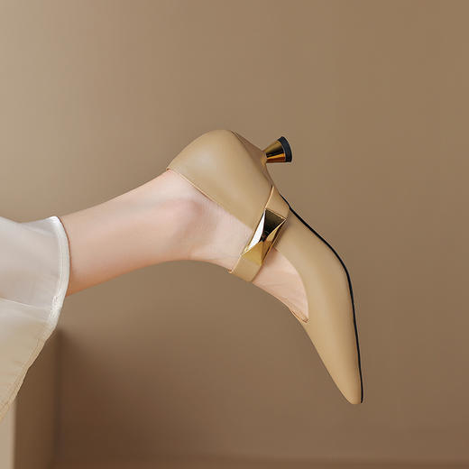 春季新款，里外全皮尖头高跟单鞋HBP-5131 商品图0