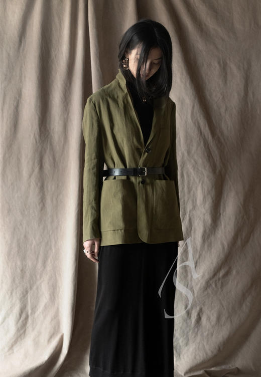 Margaret Howell  橄榄绿亚麻口袋西装 商品图2