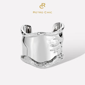 【范冰冰&薛凯琪&迪丽热巴&谭维维&吉克隽逸&刘惜君&辛芷蕾&姚晓棠&李佳薇&喻言同款】Retro Chic 意大利复古创意饰品  银色海浪手镯