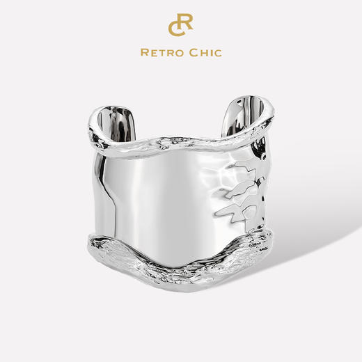 【范冰冰&薛凯琪&迪丽热巴&谭维维&吉克隽逸&刘惜君&辛芷蕾&姚晓棠&李佳薇&喻言同款】Retro Chic 意大利复古创意饰品  银色海浪手镯 商品图0