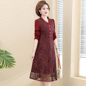 MF12317春装中年女装长裙气质显瘦中老年女款裙