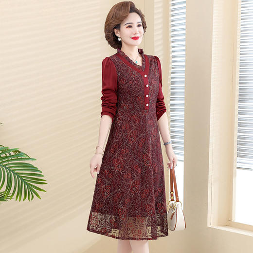 MF12317春装中年女装长裙气质显瘦中老年女款裙 商品图0