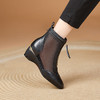 春夏新款，前拉链真皮网纱拼接坡跟网靴XYM-k742 商品缩略图3