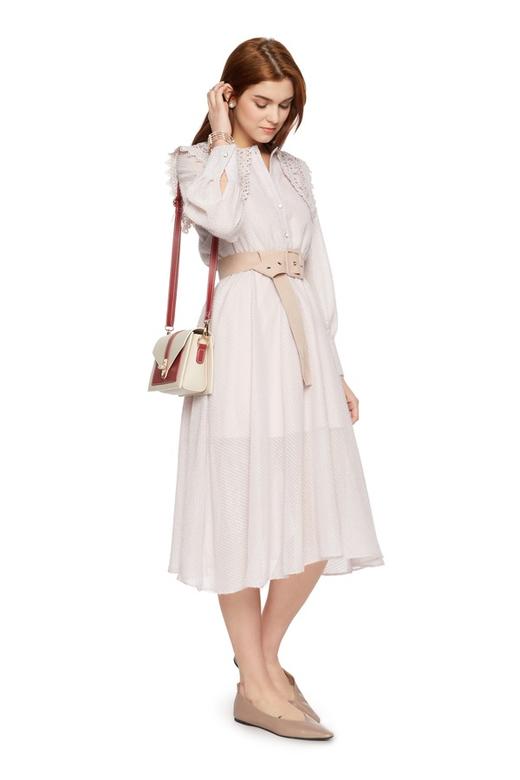 SUMMER & SAGE 镂空翻领束腰连衣裙 4948 商品图3