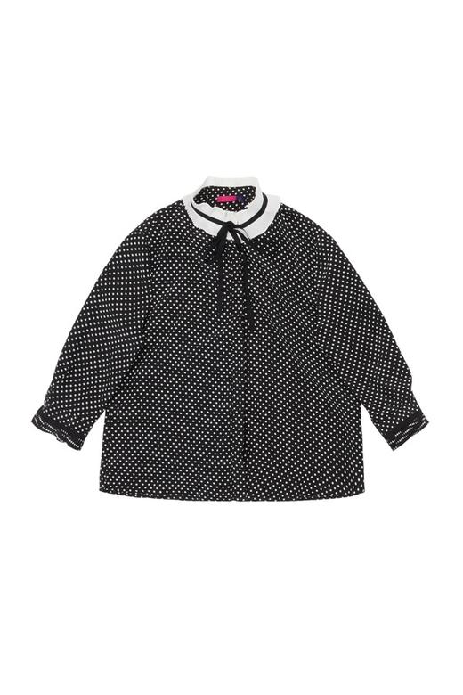 AVA 波点花边领系带上衣 6216 商品图4