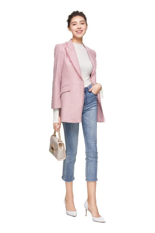 J.A 甜美粉流苏边西装外套 8661 商品图1