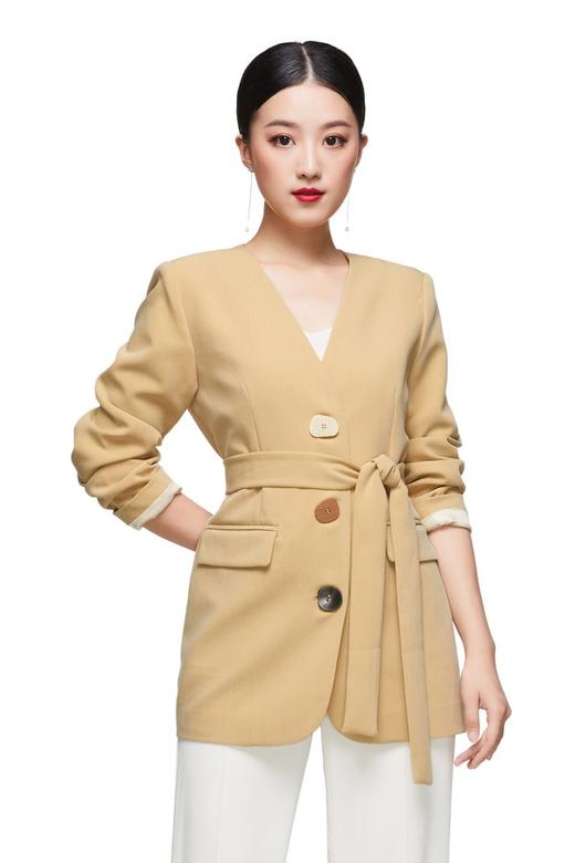 LNNNS 不规则纽扣束腰外套 8642 商品图0