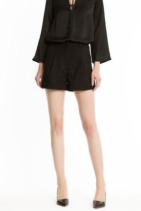 CENCH EDITION 黑色简约中高腰短裤 1078