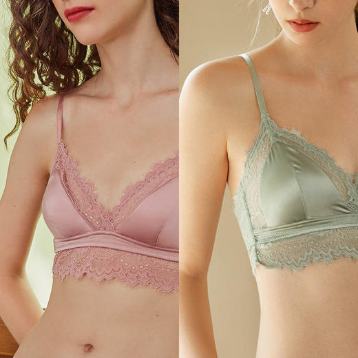 金三塔真丝蕾丝无钢圈内衣  NZFAC310 商品图2