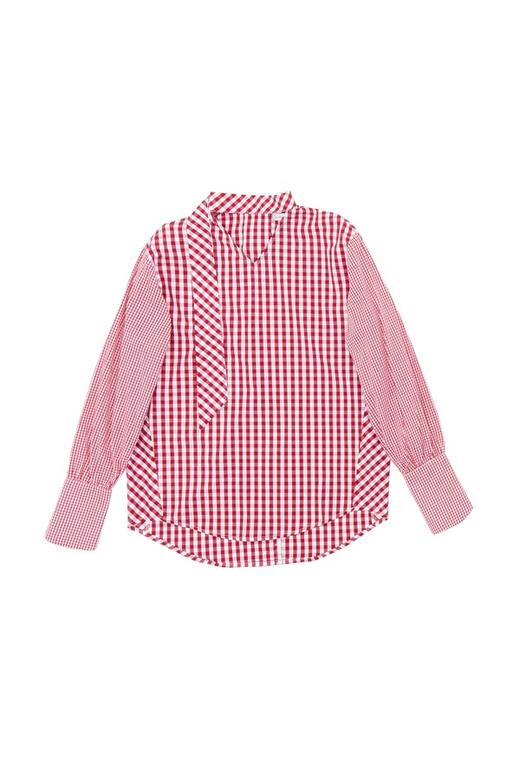 SUMMER & SAGE 格纹挂脖飘带上衣 6212 商品图4