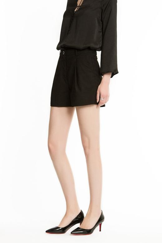 CENCH EDITION 黑色简约中高腰短裤 1078 商品图1