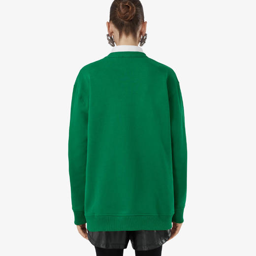 BURBERRY 巴宝莉 女士学院风图案棉质宽松运动卫衣 绿色 8065047 B3603 商品图2