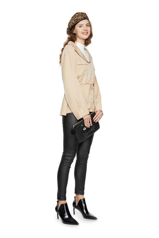 SUMMER & SAGE 米色拼接抽绳上衣 6205 商品图1