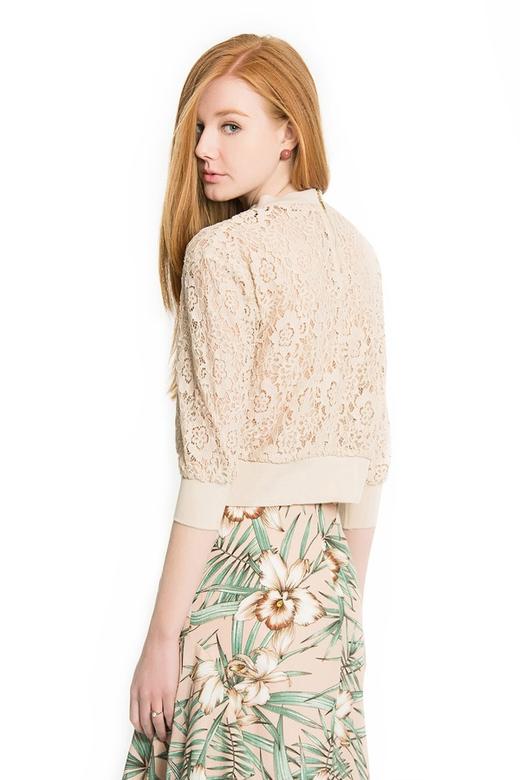 WEN&VI 杏色花朵型镂空上衣 1047 商品图2