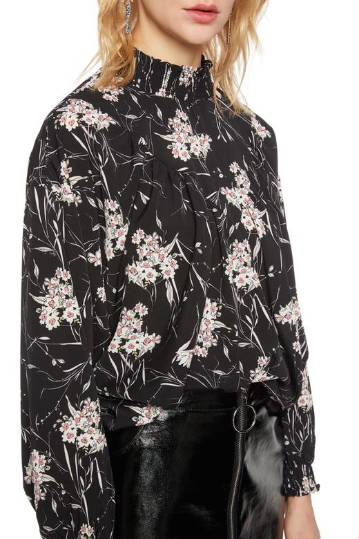 SUMMER & SAGE 印花立领黑色上衣 6213 商品图3