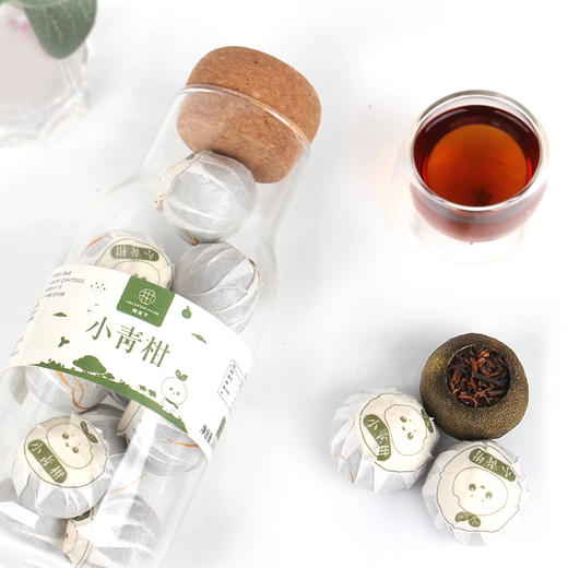 柑天下 新会小青柑陈皮普洱茶熟茶正宗小柑橘柑普茶伴手礼玻璃瓶160g限量发售青春款 商品图2