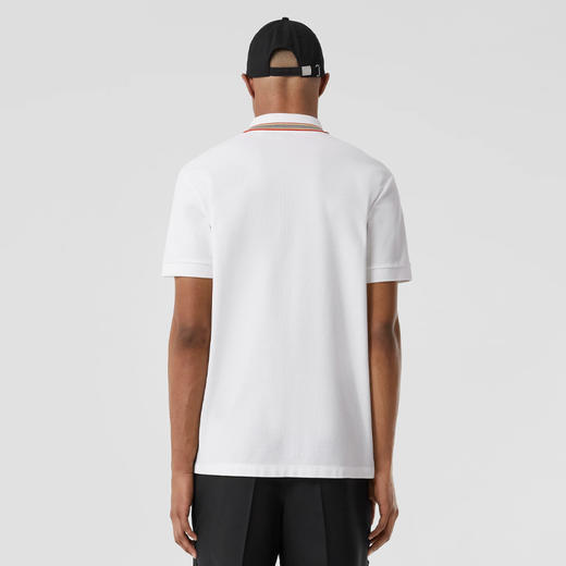 BURBERRY 巴宝莉 男士标志性条纹衣领珠地网眼布棉质短袖Polo衫 白色 8056225 A1464 商品图2