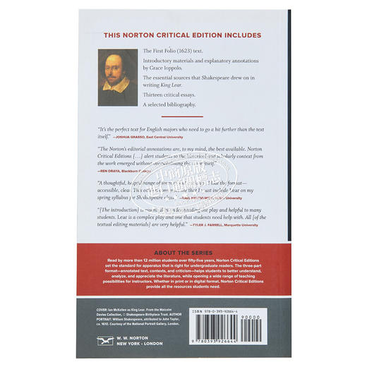 【中商原版】李尔王 诺顿文学解读系列 英文原版 Norton Critical Editions King Lear William Shakespeare 商品图1