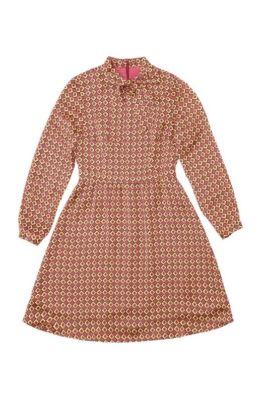 SUMMER & SAGE 复古菱格系带连衣裙 6207 商品图4