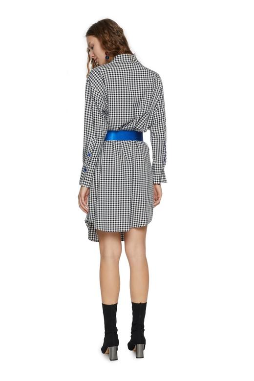 AVA 束腰格纹连衣裙 6144 商品图2