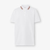 BURBERRY 巴宝莉 男士标志性条纹衣领珠地网眼布棉质短袖Polo衫 白色 8056225 A1464 商品缩略图0