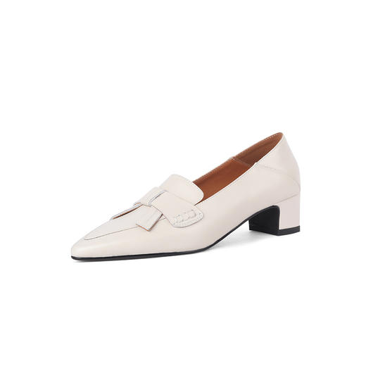 春季新款，尖头真皮纯色中跟皮鞋YD-E252 商品图13