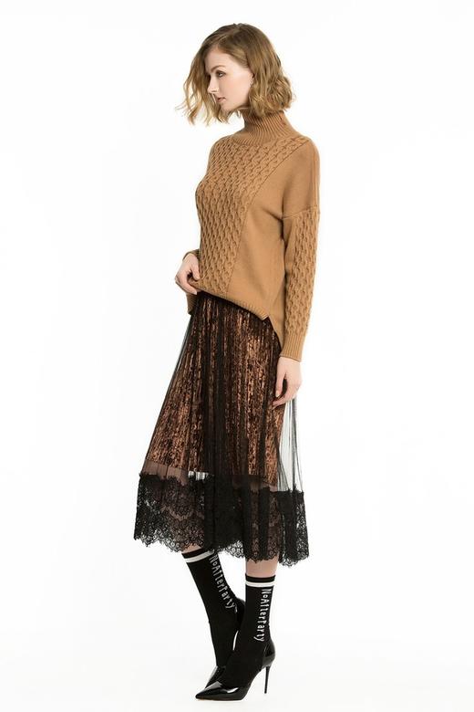 SUMMER & SAGE 驼色高领针织衫 1024 商品图6