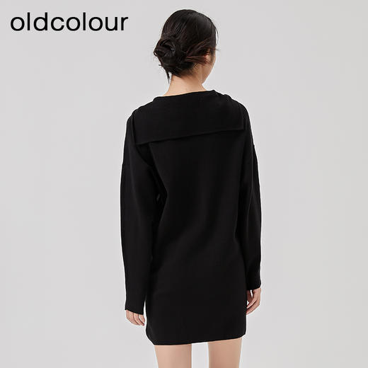 oldcolour春季新款宽松百搭简约短款针织连衣裙女O11106145 商品图4