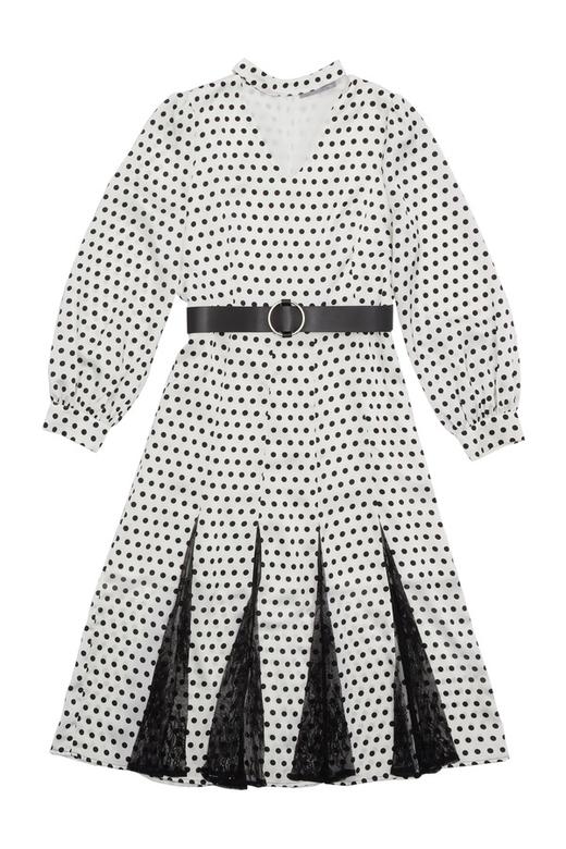 OCTAVIA 蕾丝饰挂脖波点连衣裙 6247 商品图4