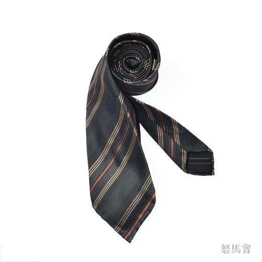 墨绿色斜纹蚕丝手工领带 商品图1