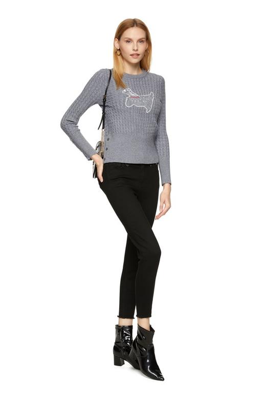 SUMMER & SAGE 抽象动物图案灰色毛衫 8533 商品图1