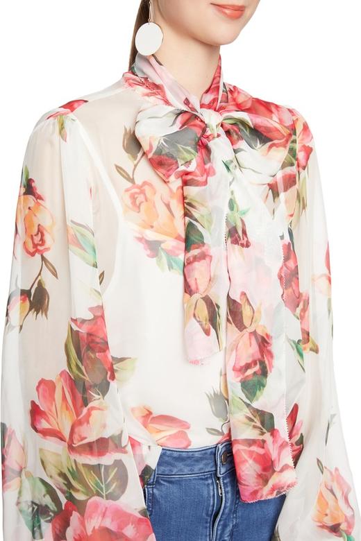 OCTAVIA 半透明印花系带衬衣 6181 商品图3