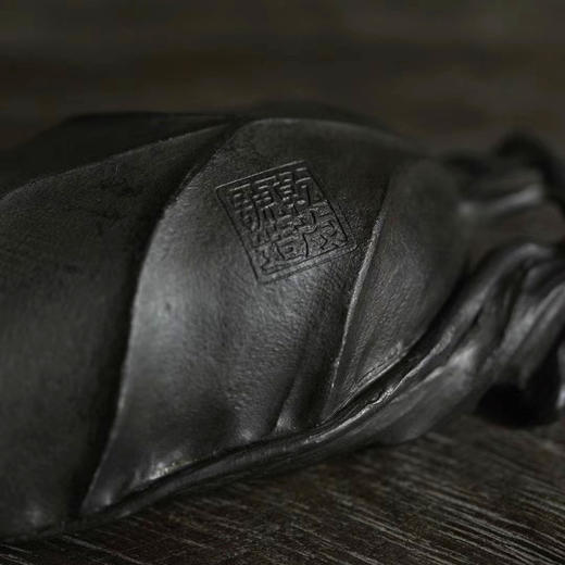 乾茂号造|树叶古锡茶则    规格：长10.6cm  宽4.5cm   高2cm 商品图2