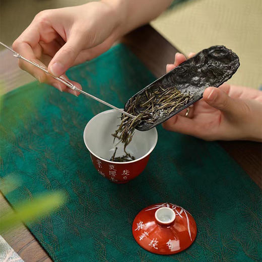 百年制锡  乾茂号｜纯锡云龙茶则  尺寸：长12.8cm、宽5cm 商品图1