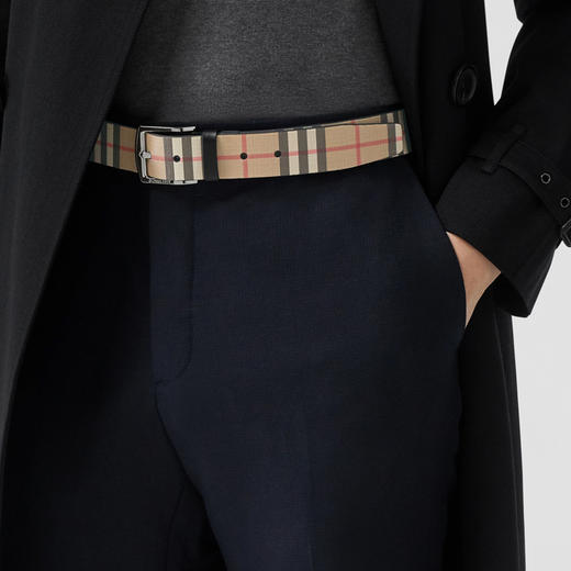BURBERRY 巴宝莉 男士 Vintage 格纹拼皮革腰带 格子 8052782 A7026 商品图3