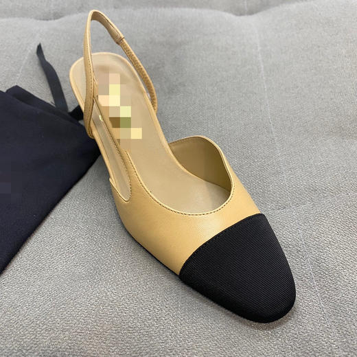 623-2 免带品 真香sling-back双色粗跟单鞋 简约气质跟脚好穿 商品图2