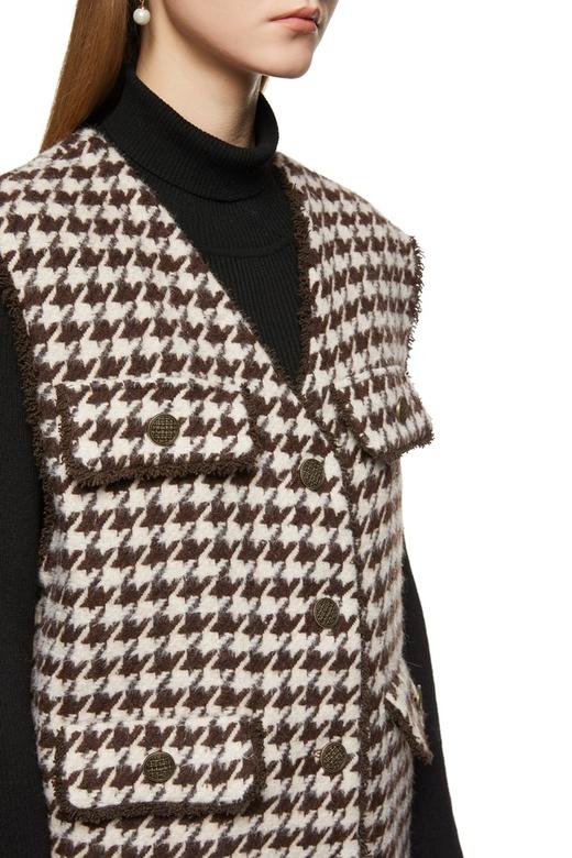 ELLA JADE 棕色千鸟格背心外套 8638 商品图3